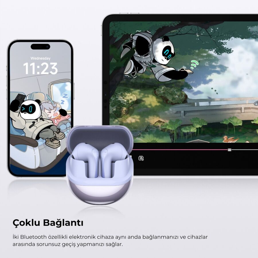 SoundPeats Air5 Hi-Res ANC aptX Kablosuz Bluetooth 5.4 Kulaklık Mor - 10