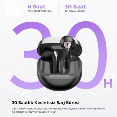 SoundPeats Air5 Hi-Res ANC aptX Kablosuz Bluetooth 5.4 Kulaklık Siyah - 5