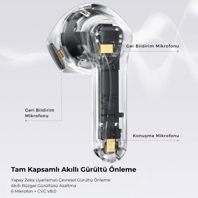 SoundPeats Air5 Hi-Res ANC aptX Kablosuz Bluetooth 5.4 Kulaklık Siyah - 2