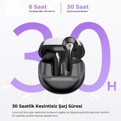 SoundPeats Air5 Hi-Res ANC aptX Kablosuz Bluetooth 5.4 Kulaklık Siyah - 5
