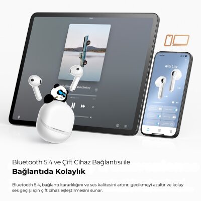 SoundPeats Air5 Lite Hi-Res LDAC ENC TWS Kablosuz Bluetooth 5.4 Kulaklık Beyaz - 6