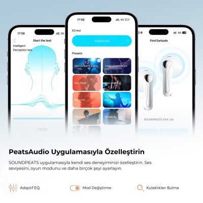 SoundPeats Air5 Lite Hi-Res LDAC ENC TWS Kablosuz Bluetooth 5.4 Kulaklık Beyaz - 8