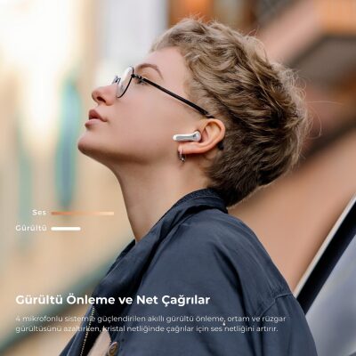 SoundPeats Air5 Lite Hi-Res LDAC ENC TWS Kablosuz Bluetooth 5.4 Kulaklık Beyaz - 2