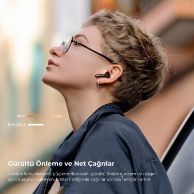 SoundPeats Air5 Lite Hi-Res LDAC ENC TWS Kablosuz Bluetooth 5.4 Kulaklık Siyah - 3