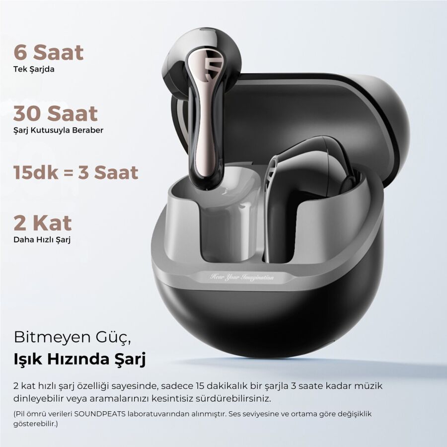 SoundPeats Air5 Lite Hi-Res LDAC ENC TWS Kablosuz Bluetooth 5.4 Kulaklık Siyah - 5