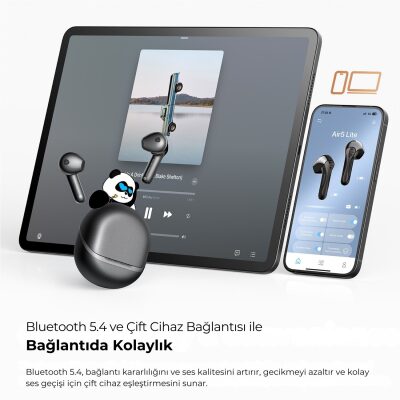 SoundPeats Air5 Lite Hi-Res LDAC ENC TWS Kablosuz Bluetooth 5.4 Kulaklık Siyah - 7