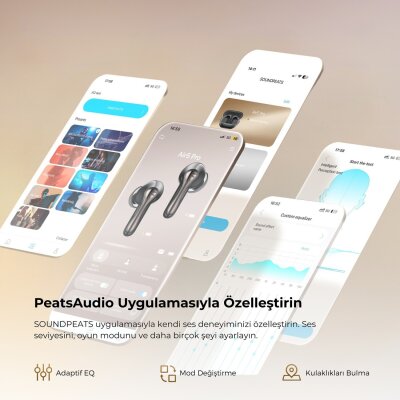 Soundpeats Air5 Pro Hi-Res LDAC ANC TWS Kablosuz Bluetooth 5.4 Kulaklık Beyaz - 8
