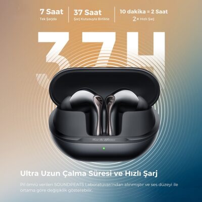 Soundpeats Air5 Pro Hi-Res LDAC ANC TWS Kablosuz Bluetooth 5.4 Kulaklık Beyaz - 7