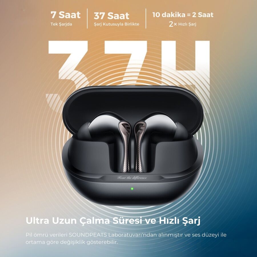 Soundpeats Air5 Pro Hi-Res LDAC ANC TWS Kablosuz Bluetooth 5.4 Kulaklık Beyaz - 7