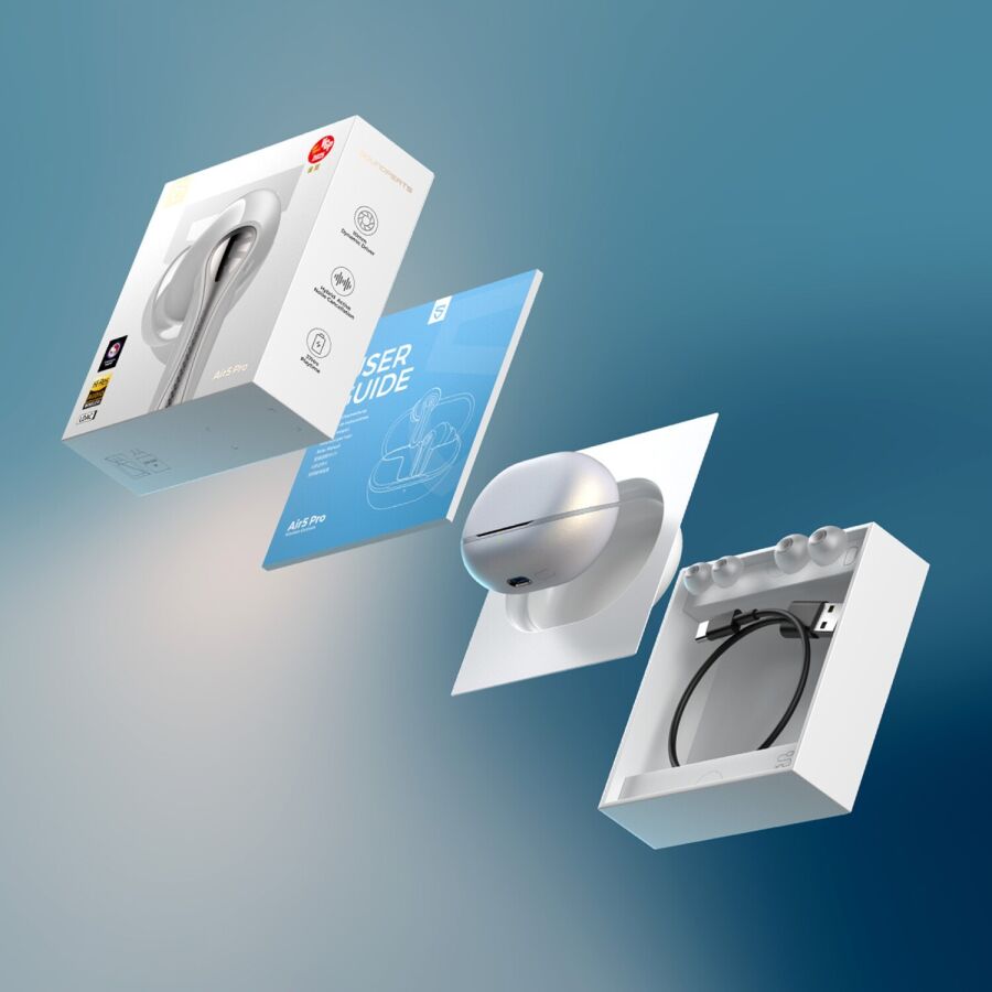 Soundpeats Air5 Pro Hi-Res LDAC ANC TWS Kablosuz Bluetooth 5.4 Kulaklık Beyaz - 9