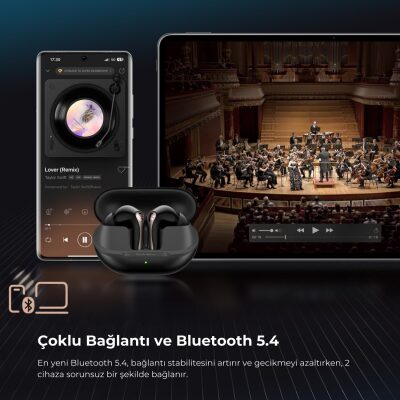 Soundpeats Air5 Pro Hi-Res LDAC ANC TWS Kablosuz Bluetooth 5.4 Kulaklık Siyah - 2