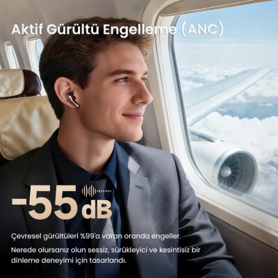 Soundpeats Air5 Pro Plus Hi-Res LDAC Hybrid ANC Aktif Gürültü Engelleme TWS Kablosuz Bluetooth 5.4 Kulak İçi Kulaklık Siyah - 5