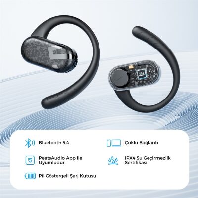 SoundPeats Breezy Open-Ear TWS Bluetooth 5.4 Kablosuz Kulaklık Siyah - 11