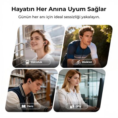 Soundpeats C30 Hybrid ANC TWS Bluetooth 6.0 Kablosuz Kulak içi Kulaklık Turuncu - 2