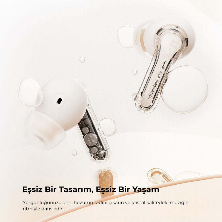 SoundPeats Clear ENC TWS Bluetooth 5.3 Kulak içi Kablosuz Kulaklık Bej - 3