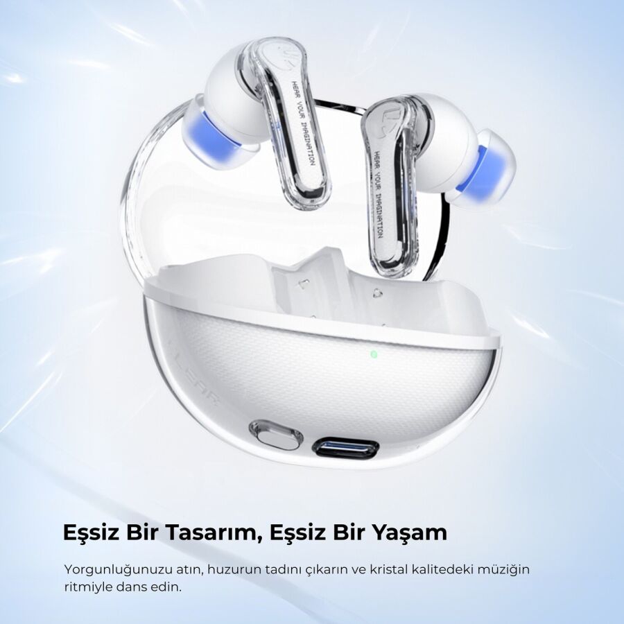 SoundPeats Clear ENC TWS Bluetooth 5.3 Kulak içi Kablosuz Kulaklık Beyaz - 2