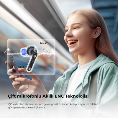 SoundPeats Clear ENC TWS Bluetooth 5.3 Kulak içi Kablosuz Kulaklık Siyah - 5