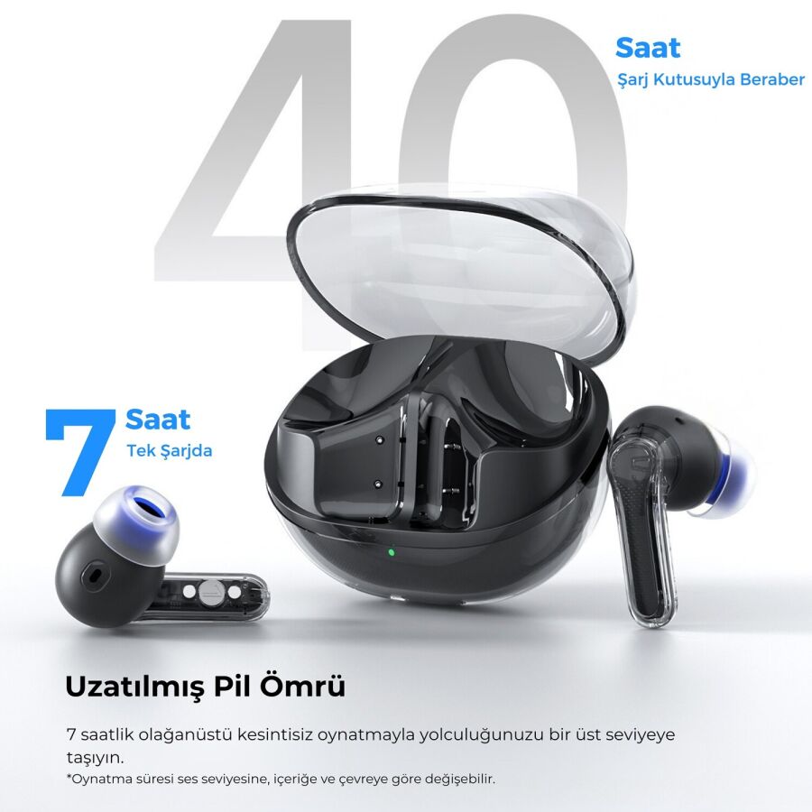 SoundPeats Clear ENC TWS Bluetooth 5.3 Kulak içi Kablosuz Kulaklık Siyah - 8