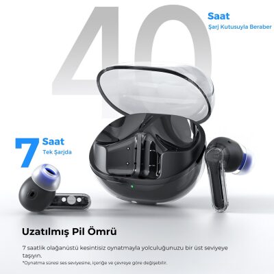 SoundPeats Clear ENC TWS Bluetooth 5.3 Kulak içi Kablosuz Kulaklık Siyah - 8