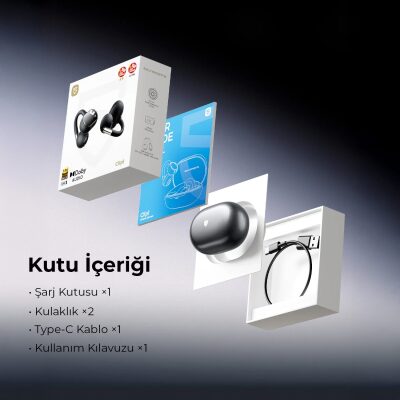 Soundpeats Clip1 Open-Ear ENC OWS Bluetooth 5.4 Kablosuz Kulaklık Siyah - 3