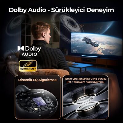 Soundpeats Clip1 Open-Ear ENC OWS Bluetooth 5.4 Kablosuz Kulaklık Siyah - 5