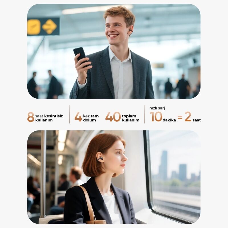 Soundpeats Clip1 Open-Ear ENC OWS Bluetooth 5.4 Kablosuz Kulaklık Siyah - 8