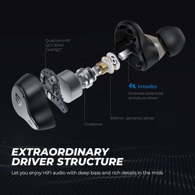 Soundpeats H1 Hybrid Dual Driver Bluetooth 5.2 TWS Kablosuz Kulak içi Kulaklık - 6