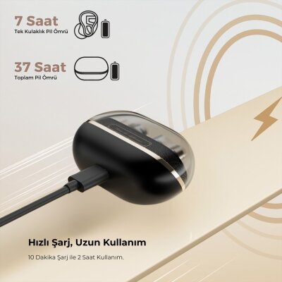 Soundpeats H3 Hi-Res LDAC Bluetooth 5.4 ANC Aktif Gürültü Engelleme TWS Kablosuz Kulak İçi Kulaklık Titanyum Siyah - 4