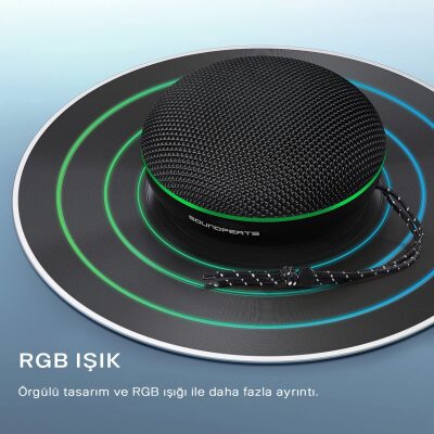 Soundpeats Halo IPX4 Su Geçirmez RGB Taşınabilir Kablosuz Bluetooth Hoparlör Siyah - 3