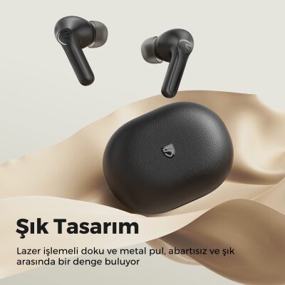 Soundpeats Life 12mm Dinamik Sürücülü Bluetooth 5.2 TWS Kulak İçi Kulaklık Siyah - 5