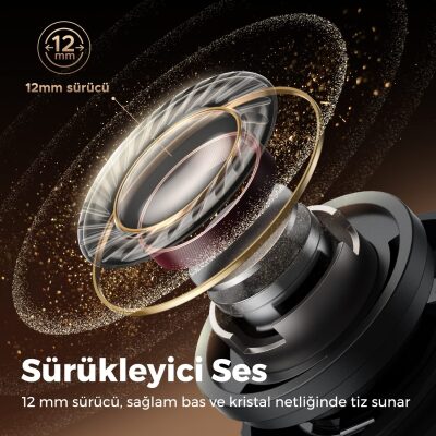 Soundpeats Life 12mm Dinamik Sürücülü Bluetooth 5.2 TWS Kulak İçi Kulaklık Siyah - 6