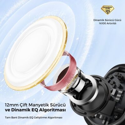 Soundpeats PearlClip Pro Hi-Res LDAC ENC OWS Kablosuz Bluetooth 6.0 Kulaklık Beyaz - 5