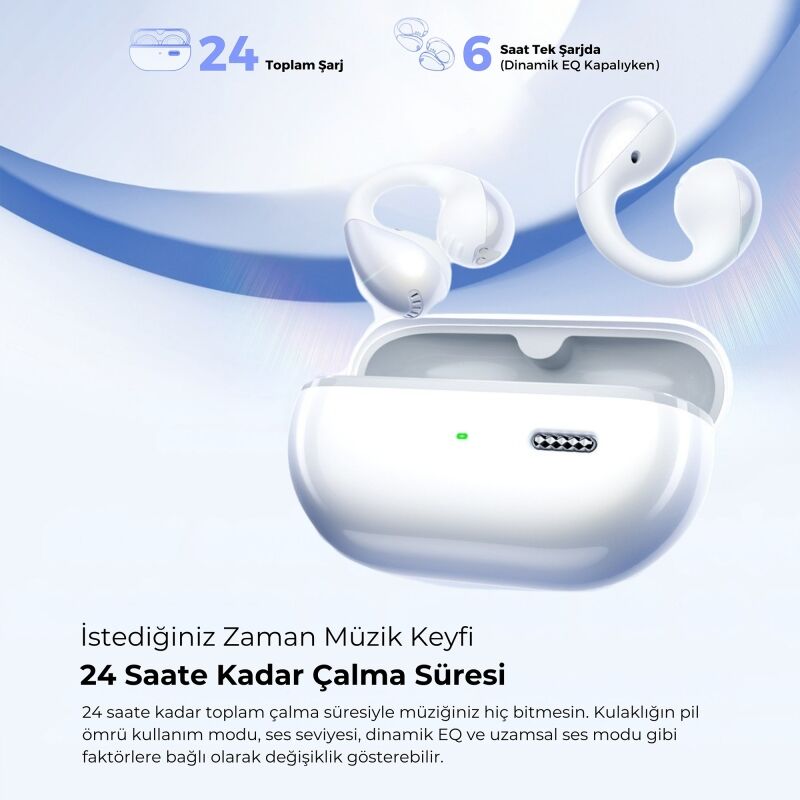 Soundpeats PearlClip Pro Hi-Res LDAC ENC OWS Kablosuz Bluetooth 6.0 Kulaklık Beyaz - 8