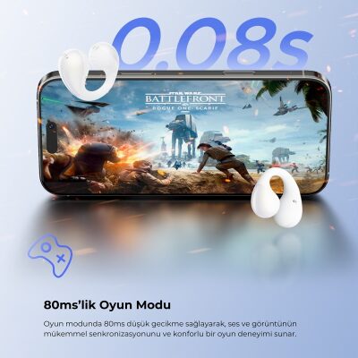 Soundpeats PearlClip Pro Hi-Res LDAC ENC OWS Kablosuz Bluetooth 6.0 Kulaklık Beyaz - 10