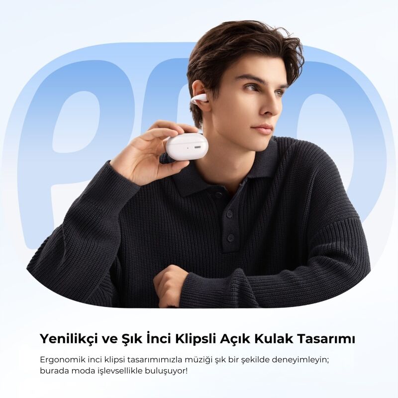 Soundpeats PearlClip Pro Hi-Res LDAC ENC OWS Kablosuz Bluetooth 6.0 Kulaklık Beyaz - 11