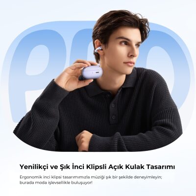 Soundpeats PearlClip Pro Hi-Res LDAC ENC OWS Kablosuz Bluetooth 6.0 Kulaklık Mor - 11