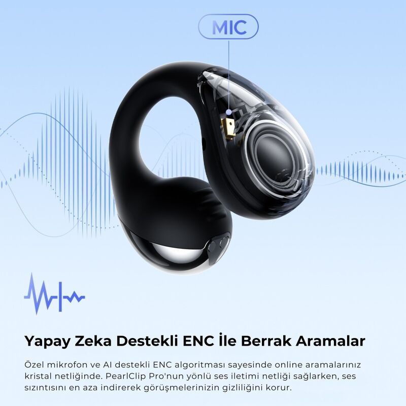 Soundpeats PearlClip Pro Hi-Res LDAC ENC OWS Kablosuz Bluetooth 6.0 Kulaklık Siyah - 4