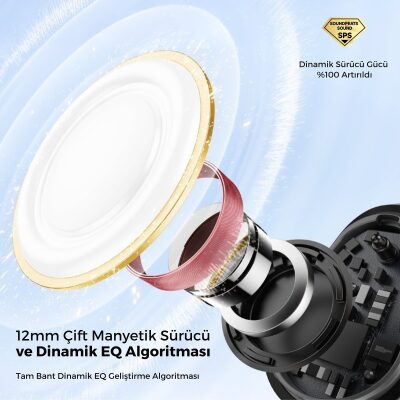 Soundpeats PearlClip Pro Hi-Res LDAC ENC OWS Kablosuz Bluetooth 6.0 Kulaklık Siyah - 5