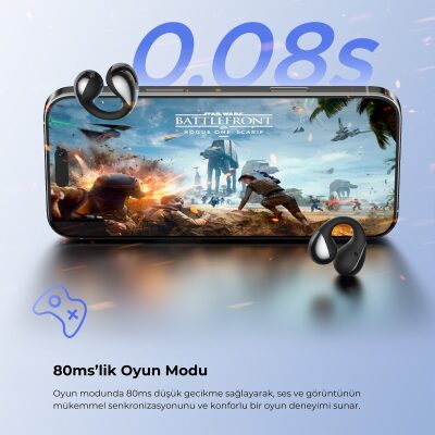 Soundpeats PearlClip Pro Hi-Res LDAC ENC OWS Kablosuz Bluetooth 6.0 Kulaklık Siyah - 10