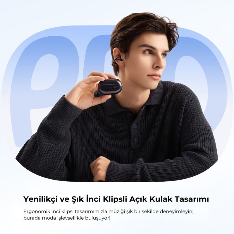 Soundpeats PearlClip Pro Hi-Res LDAC ENC OWS Kablosuz Bluetooth 6.0 Kulaklık Siyah - 11