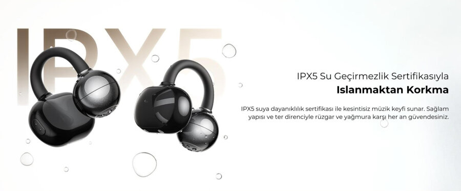 Soundpeats POP Clip Open-Ear ENC OWS Bluetooth 5.4 Kablosuz Kulaklık Siyah - 8