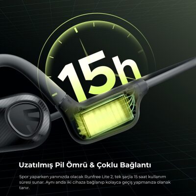Soundpeats RunFree Lite2 Open-Ear Bluetooth 5.3 Spor için Kablosuz Kulaklık - 6