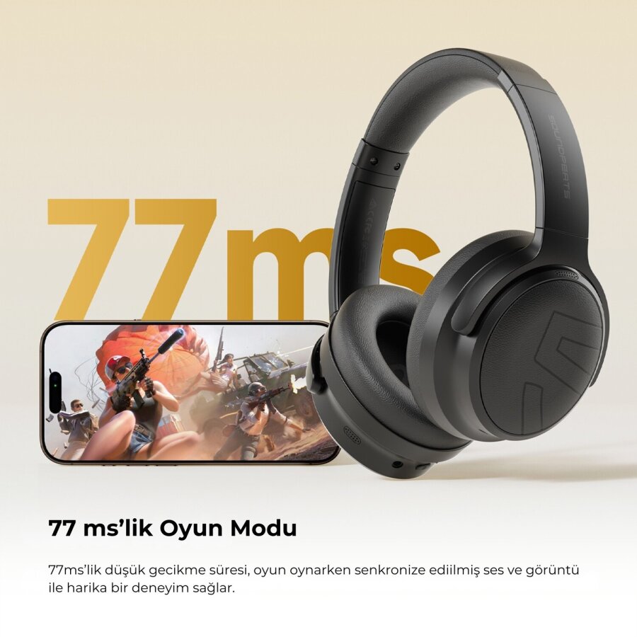 SoundPeats Space Pro Hi-Res LDAC Bluetooth 5.4 TWS Kablosuz Kulak üstü Kulaklık Siyah - 5