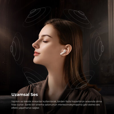 Soundpeats T3 Pro Bluetooth 5.4 TWS Kablosuz Kulak İçi Kulaklık ANC Aktif Gürültü Engelleme Mikrofonlu Bej - 7