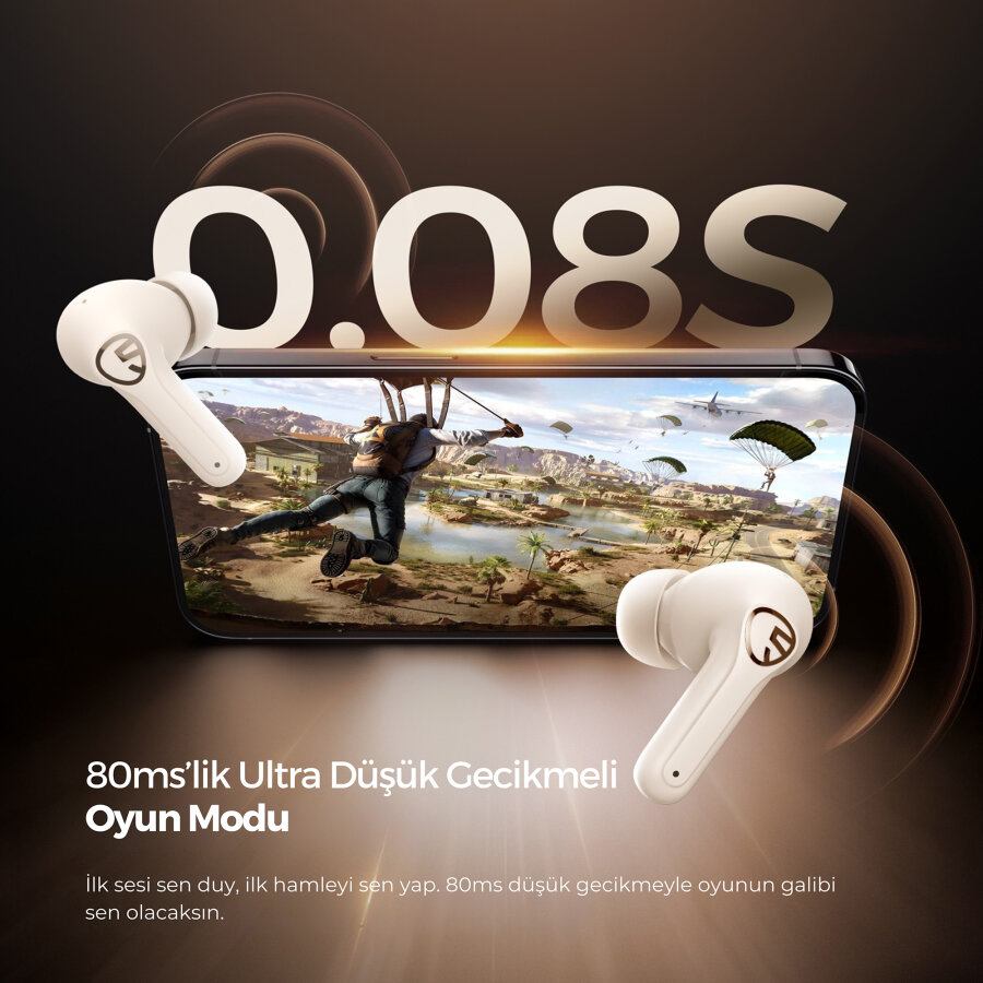 Soundpeats T3 Pro Bluetooth 5.4 TWS Kablosuz Kulak İçi Kulaklık ANC Aktif Gürültü Engelleme Mikrofonlu Bej - 9