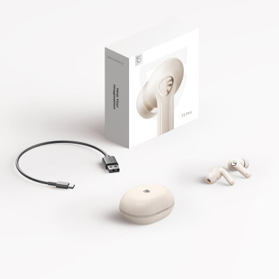 Soundpeats T3 Pro Bluetooth 5.4 TWS Kablosuz Kulak İçi Kulaklık ANC Aktif Gürültü Engelleme Mikrofonlu Bej - 2