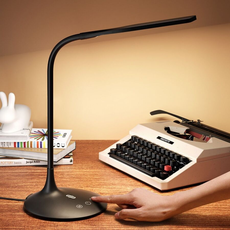 Taotronics Dokunmatik 3 Renk Işıklı Parlaklık Ayarlı Taşınabilir Esnek LED Masa Lambası Siyah - 5