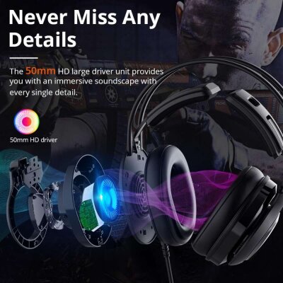 Tronsmart Glary Alpha RGB Gaming Oyuncu Kulaklığı - 9