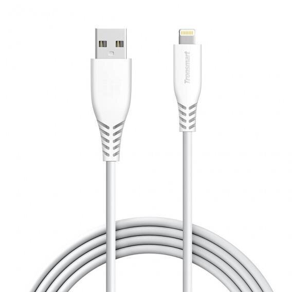 Tronsmart iPhone İçin MFI Lightning 1.2M Şarj Kablosu Beyaz - 1