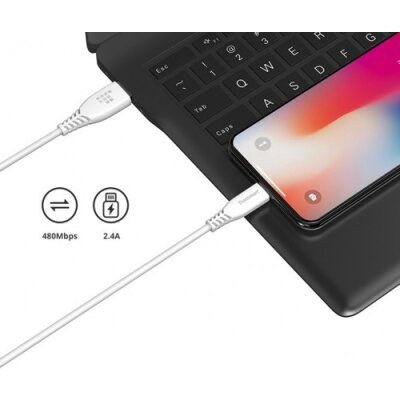 Tronsmart iPhone İçin MFI Lightning 1.2M Şarj Kablosu Beyaz - 2